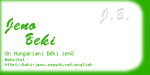 jeno beki business card